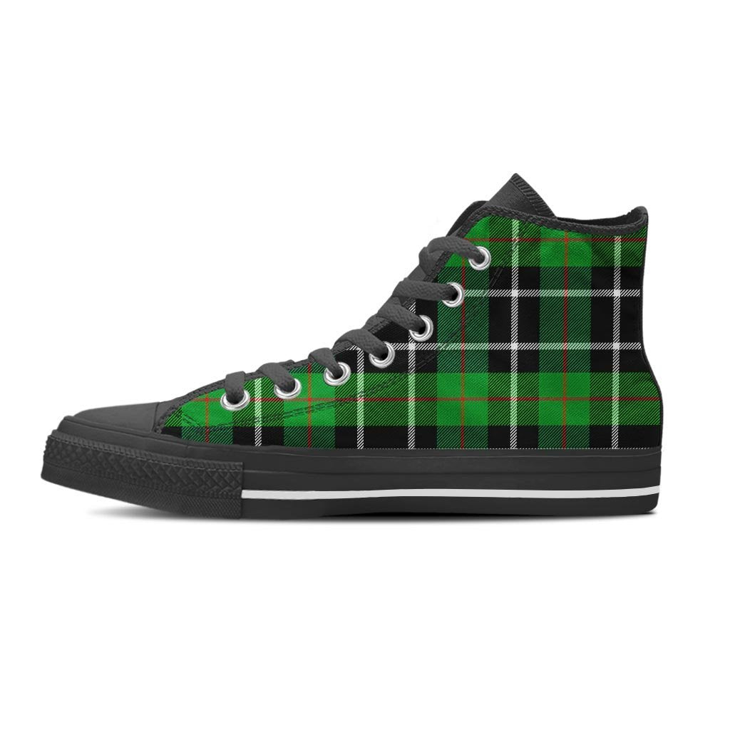 Christmas Tartan Green Plaid Scottish Men's High Top Shoes-grizzshop