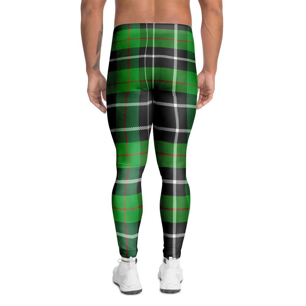 Christmas Tartan Green Plaid Scottish Men's Leggings-grizzshop