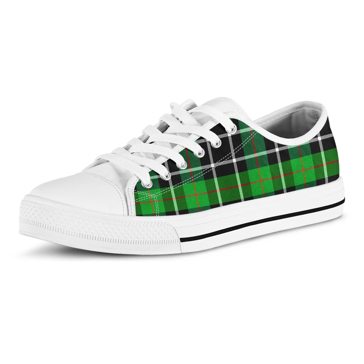 Christmas Tartan Green Plaid Scottish Men's Low Top Shoes-grizzshop