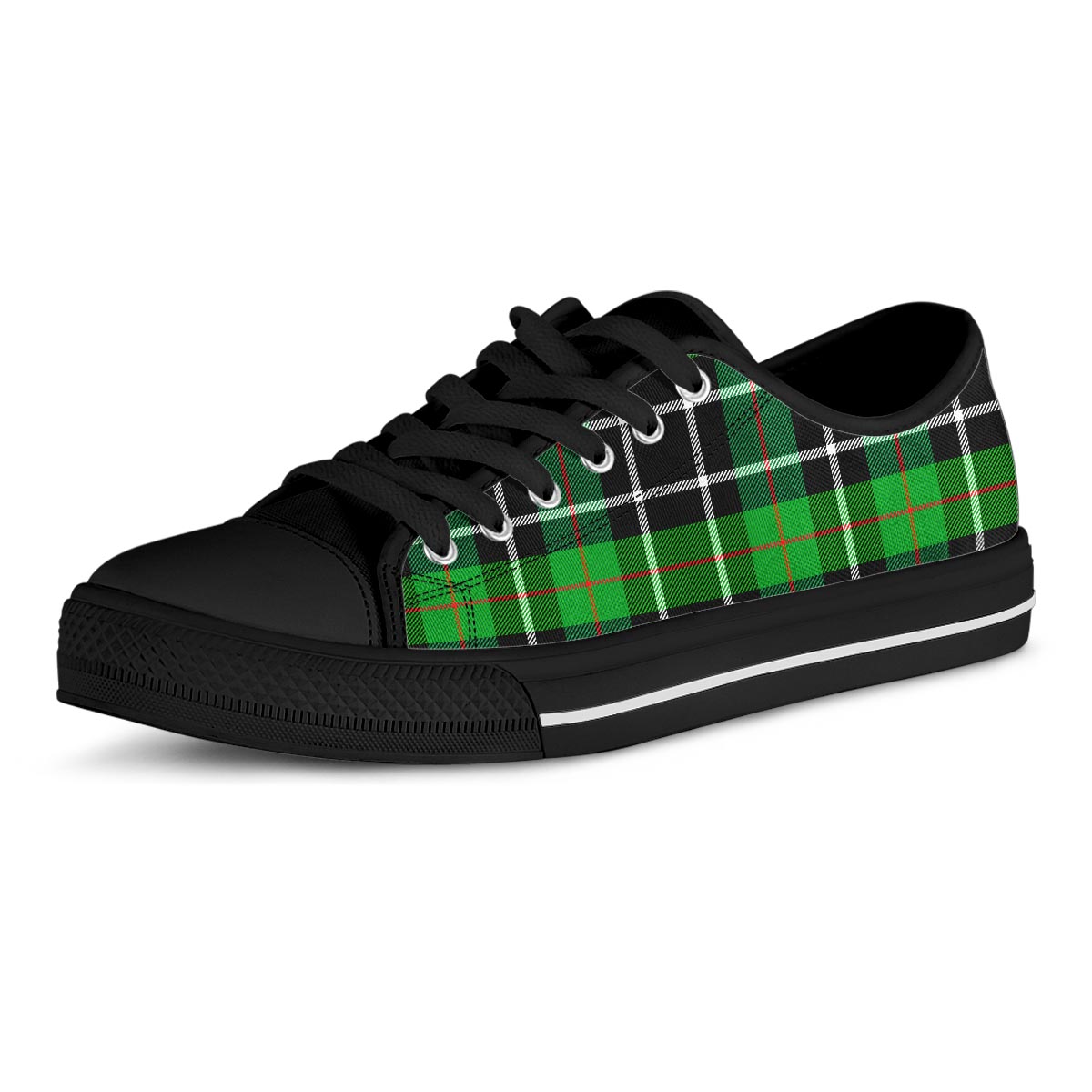 Christmas Tartan Green Plaid Scottish Men's Low Top Shoes-grizzshop