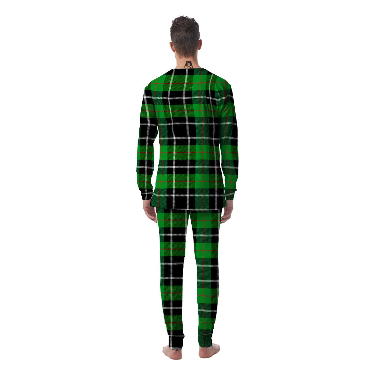 Christmas Tartan Green Plaid Scottish Men's Pajamas-grizzshop