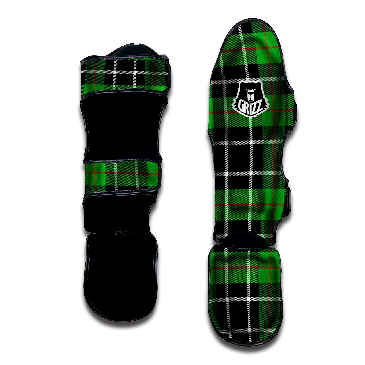 Christmas Tartan Green Plaid Scottish Muay Thai Shin Guard-grizzshop