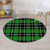 Christmas Tartan Green Plaid Scottish Round Rug-grizzshop