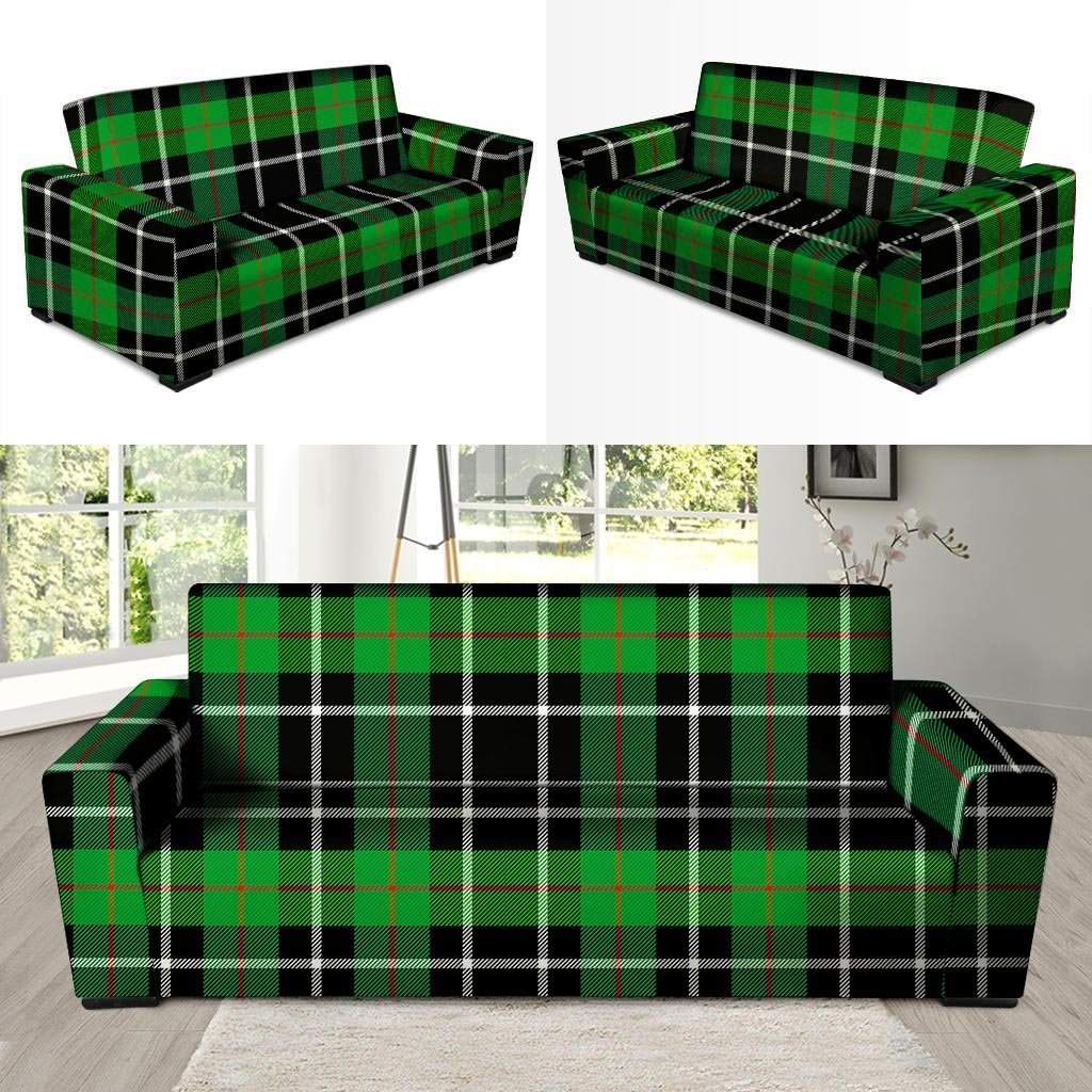 Christmas Tartan Green Plaid Scottish Sofa Cover-grizzshop