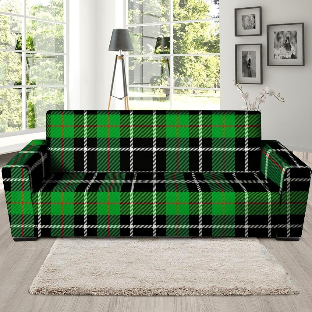 Christmas Tartan Green Plaid Scottish Sofa Cover-grizzshop