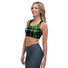 Christmas Tartan Green Plaid Scottish Sports Bra-grizzshop