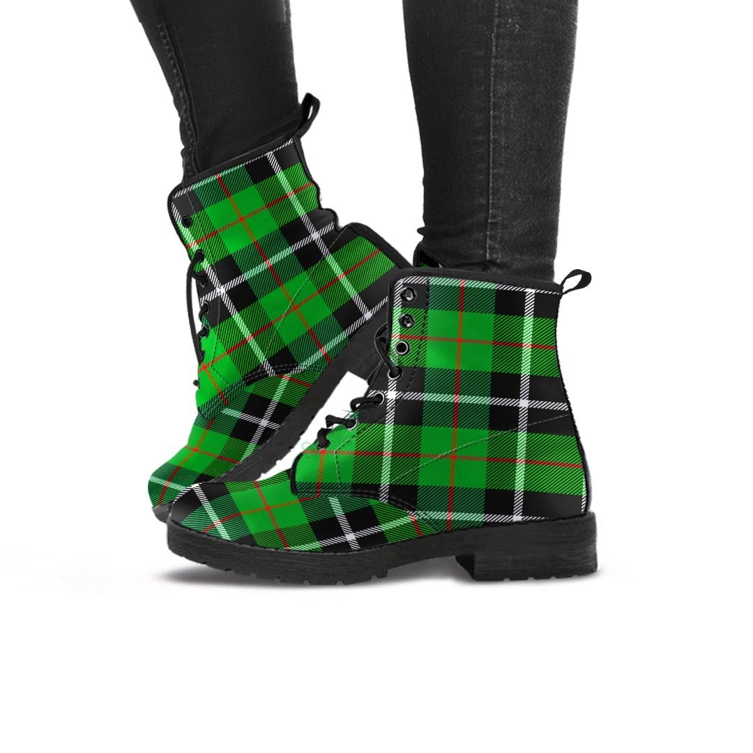 Christmas Tartan Green Plaid Scottish Women's Boots-grizzshop