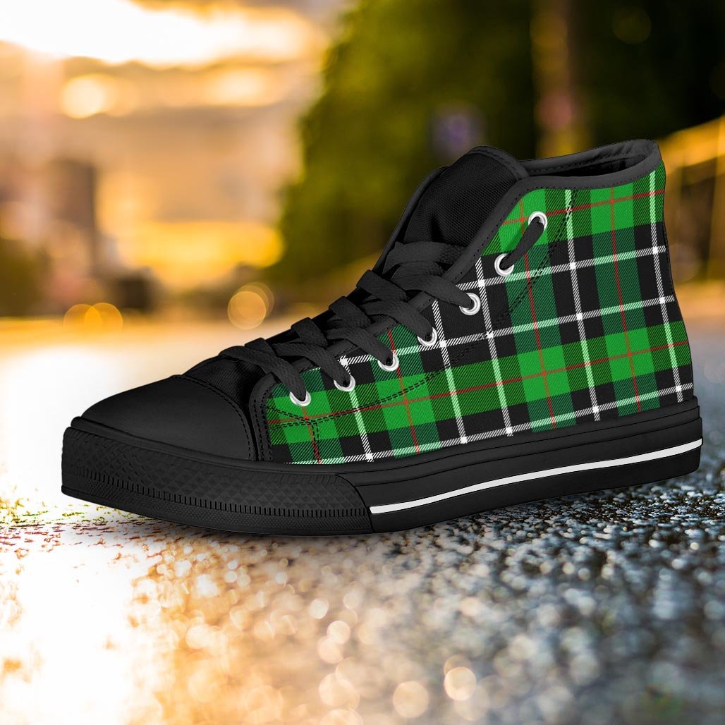 Christmas Tartan Green Plaid Scottish Women's High Top Shoes-grizzshop