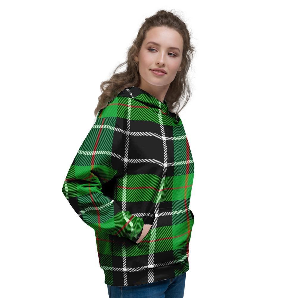 Christmas Tartan Green Plaid Scottish Women's Hoodie-grizzshop