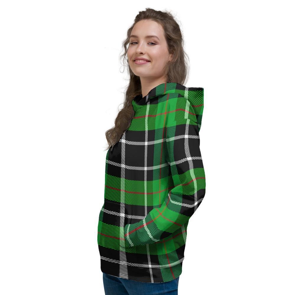 Christmas Tartan Green Plaid Scottish Women's Hoodie-grizzshop