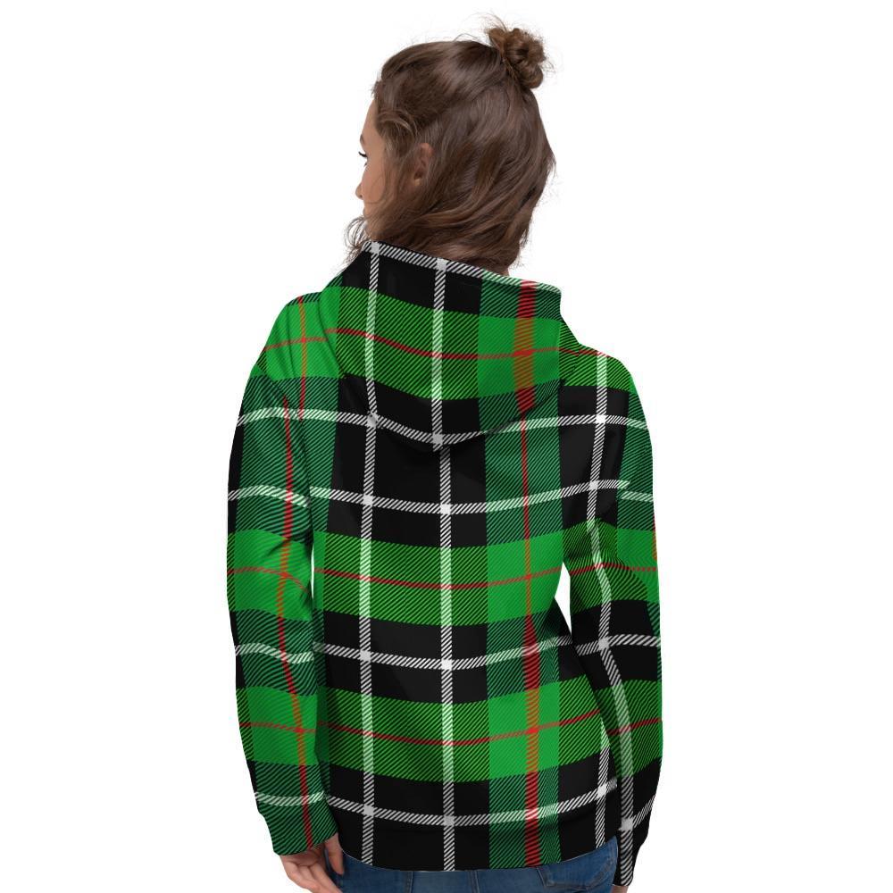 Christmas Tartan Green Plaid Scottish Women's Hoodie-grizzshop