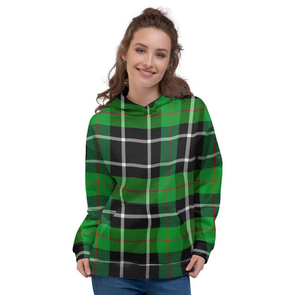 Christmas Tartan Green Plaid Scottish Women's Hoodie-grizzshop