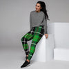 Christmas Tartan Green Plaid Scottish Women's Joggers-grizzshop