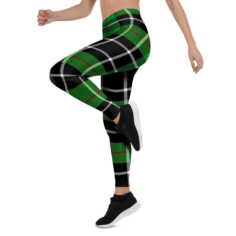 Christmas Tartan Green Plaid Scottish Women's Leggings-grizzshop