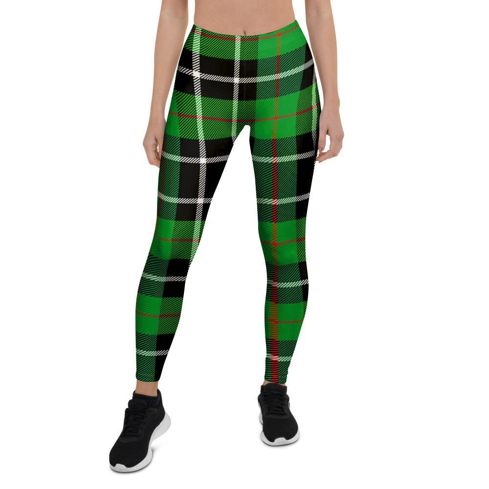 Christmas Tartan Green Plaid Scottish Women's Leggings-grizzshop