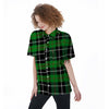 Christmas Tartan Green Plaid Scottish Women's Short Sleeve Shirts-grizzshop