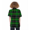 Christmas Tartan Green Plaid Scottish Women's Short Sleeve Shirts-grizzshop