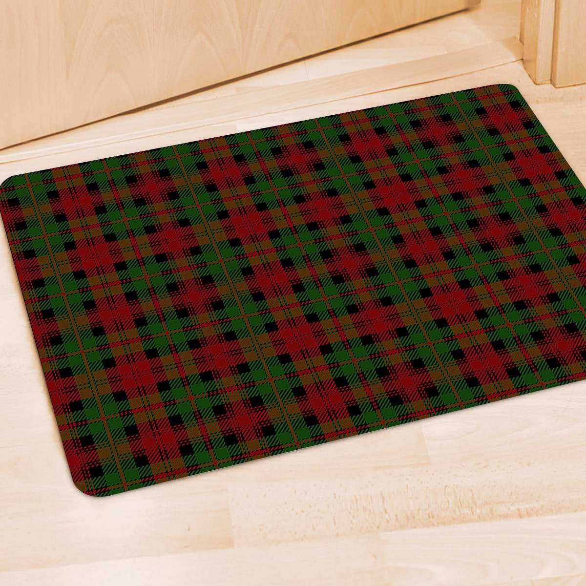 Christmas Tartan Red Plaid Door Mat-grizzshop