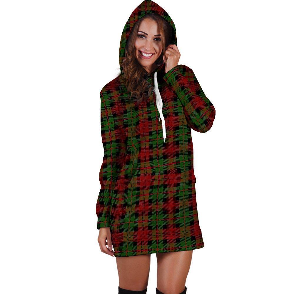 Christmas Tartan Red Plaid Hoodie Dress-grizzshop