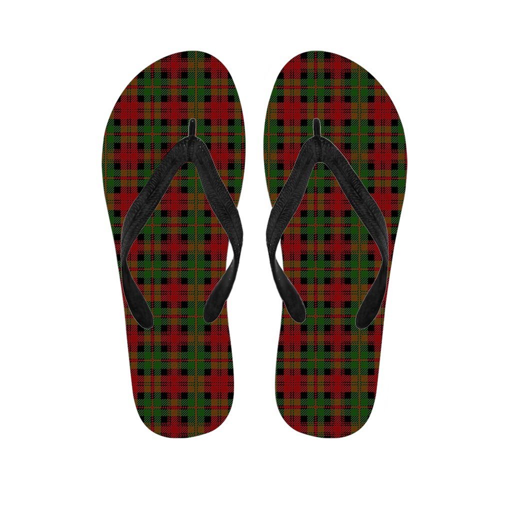 Christmas Tartan Red Plaid Men's Flip Flops-grizzshop