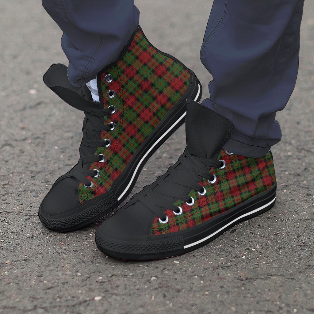 Christmas Tartan Red Plaid Men's High Top Shoes-grizzshop