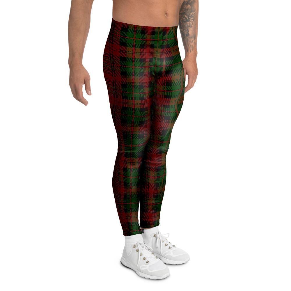 Christmas Tartan Red Plaid Men's Leggings-grizzshop