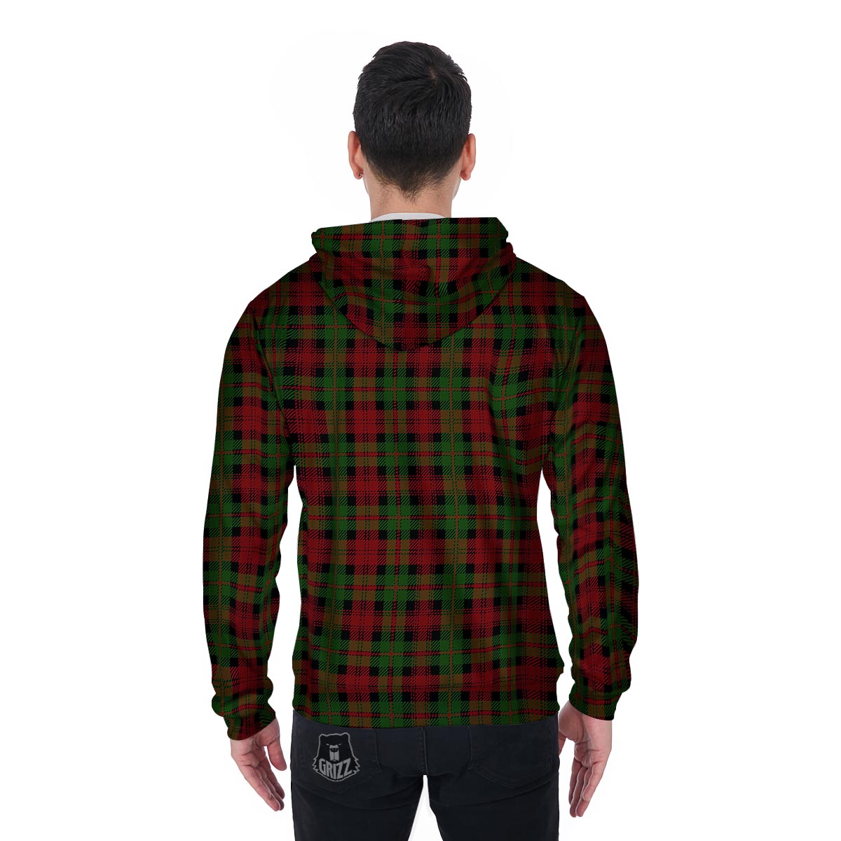 Christmas Tartan Red Plaid Men's Zip Up Hoodie-grizzshop