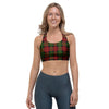 Christmas Tartan Red Plaid Sports Bra-grizzshop