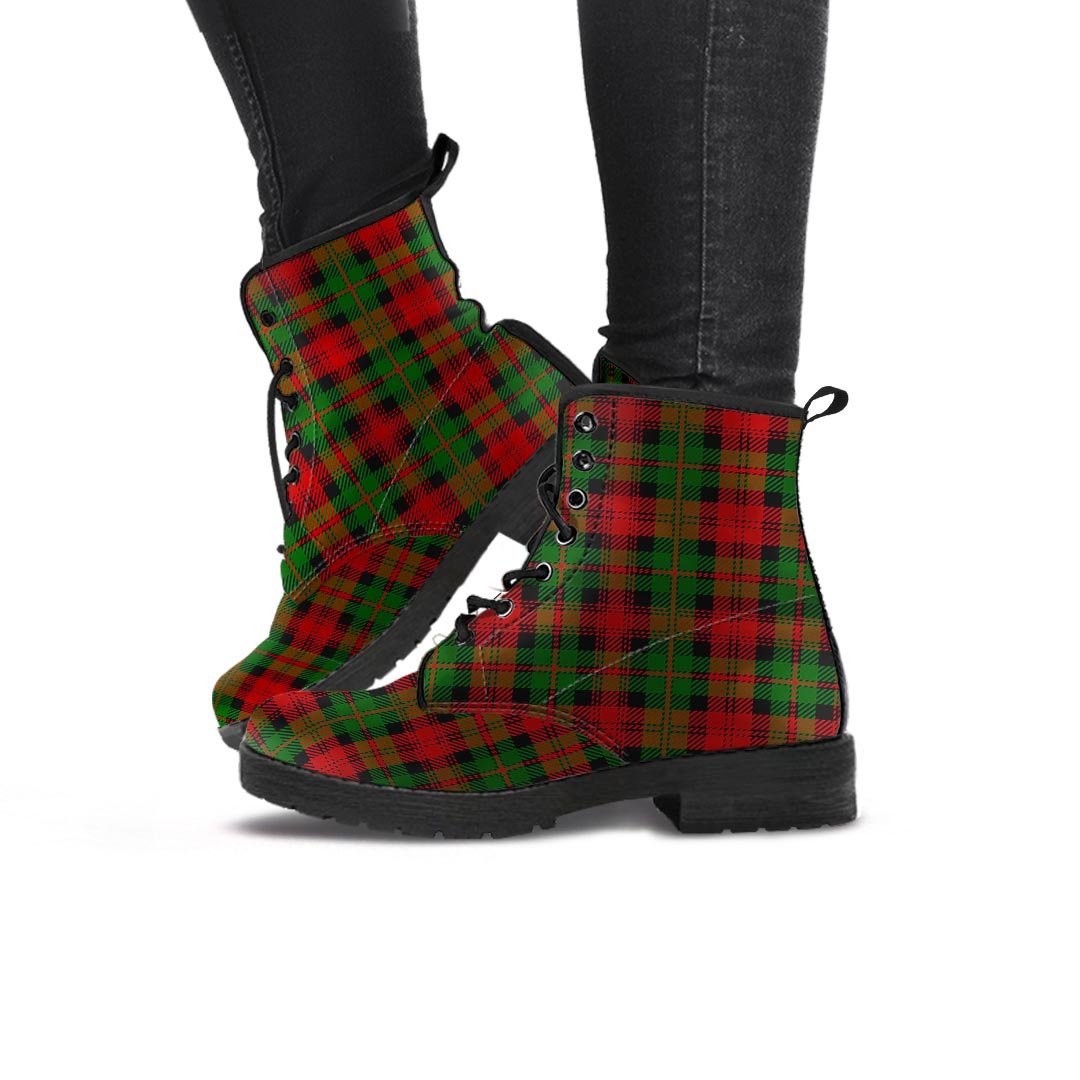 Christmas Tartan Red Plaid Women's Boots-grizzshop