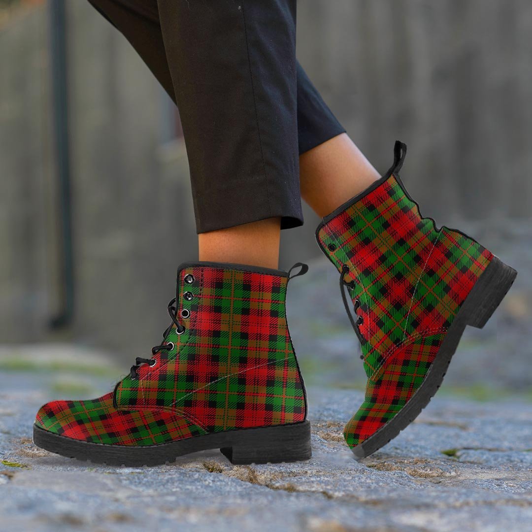 Christmas Tartan Red Plaid Women's Boots-grizzshop