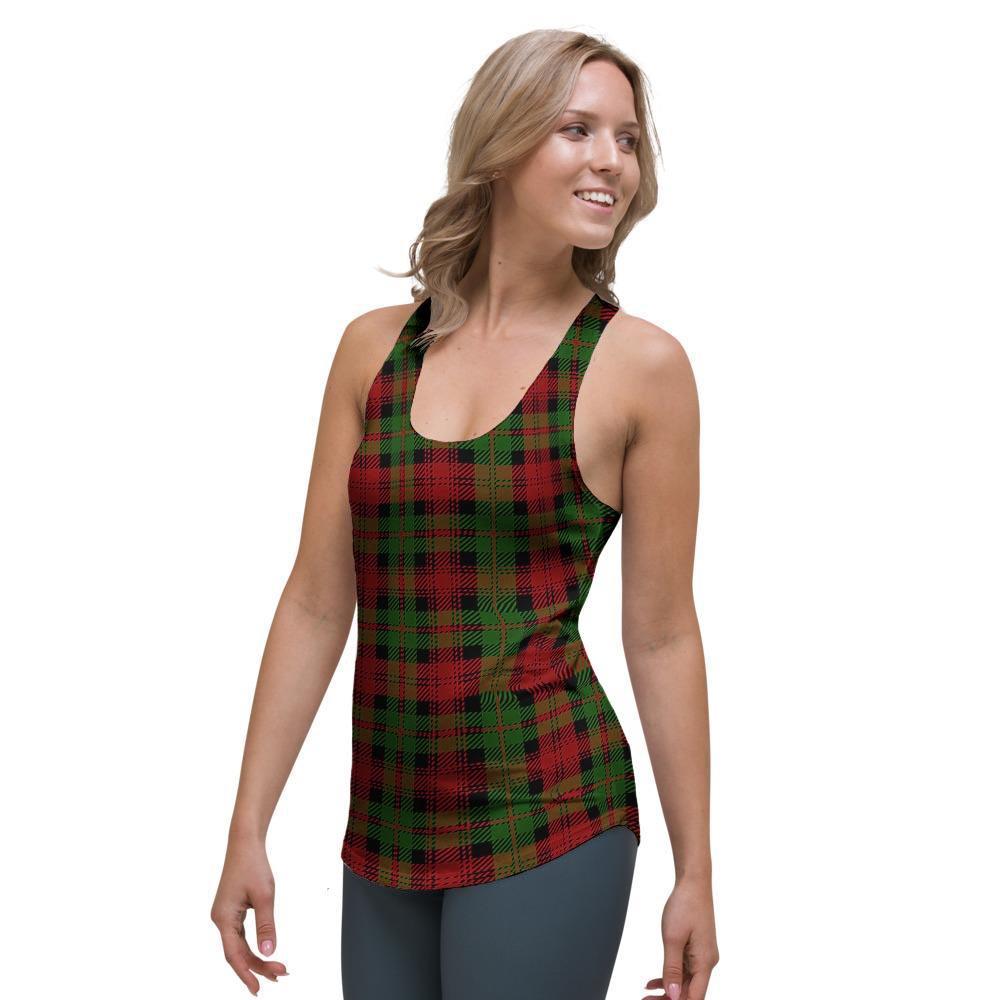 Christmas Tartan Red Plaid Women's Racerback Tank Top-grizzshop