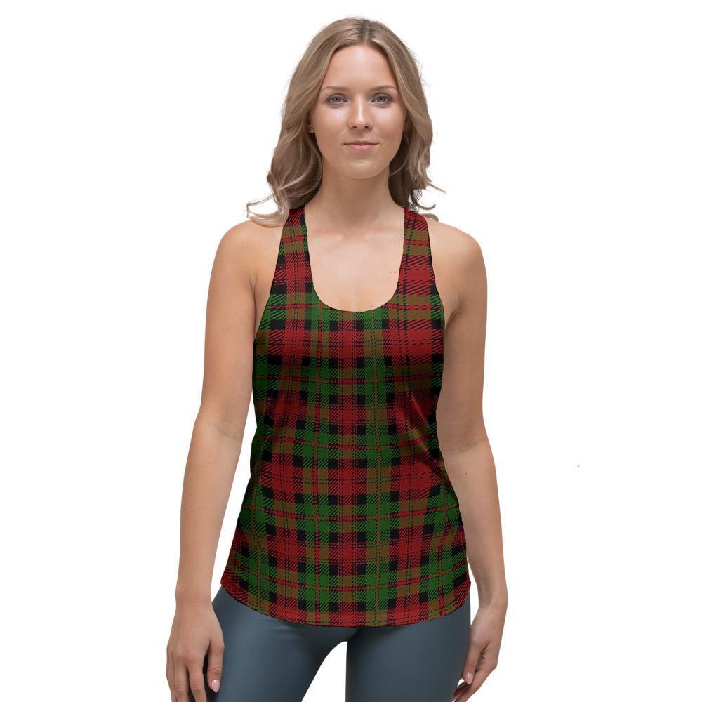 Christmas Tartan Red Plaid Women's Racerback Tank Top-grizzshop