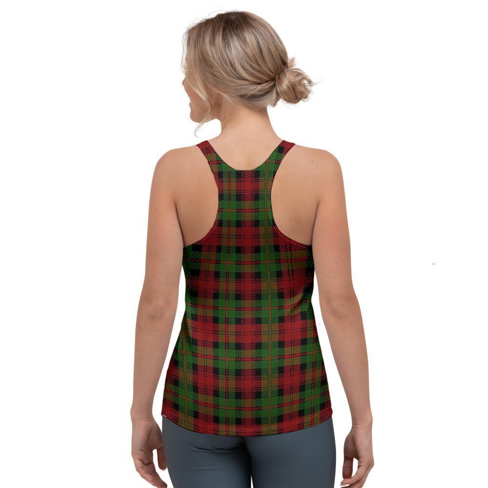 Christmas Tartan Red Plaid Women's Racerback Tank Top-grizzshop