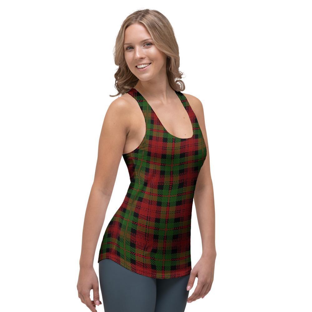 Christmas Tartan Red Plaid Women's Racerback Tank Top-grizzshop