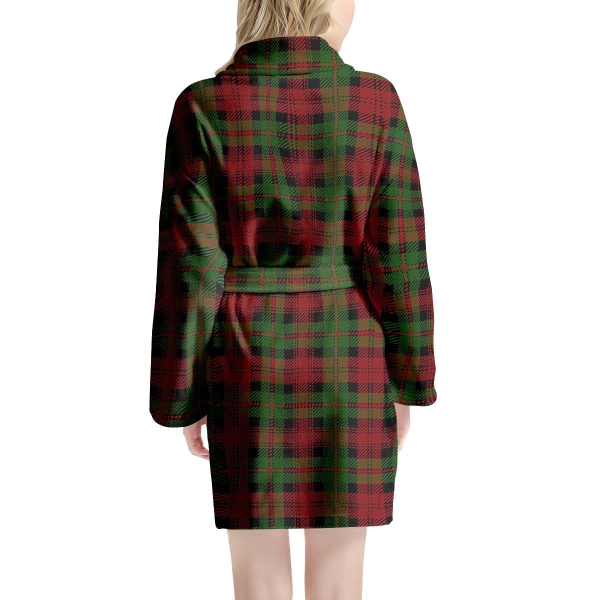 Christmas Tartan Red Plaid Women's Robe-grizzshop