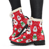 Christmas Teddy Bear Pattern Print Comfy Winter Boots-grizzshop