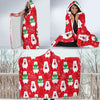 Christmas Teddy Bear Pattern Print Hooded Blanket-grizzshop