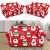 Christmas Teddy Bear Pattern Print Loveseat Cover-grizzshop