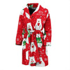 Christmas Teddy Bear Pattern Print Men Long Robe-grizzshop