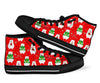 Christmas Teddy Bear Pattern Print Men Women's High Top Shoes-grizzshop