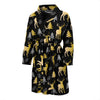 Christmas Tree Deer Pattern Print Men Long Robe-grizzshop