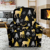 Christmas Tree Deer Pattern Print Recliner Cover-grizzshop