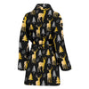 Christmas Tree Deer Pattern Print Women Long Robe-grizzshop