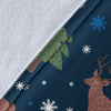 Christmas Tree Moose Pattern Print Blanket-grizzshop