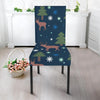 Christmas Tree Moose Pattern Print Chair Cover-grizzshop