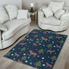 Christmas Tree Moose Pattern Print Floor Mat-grizzshop