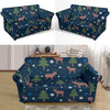 Christmas Tree Moose Pattern Print Loveseat Cover-grizzshop