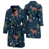 Christmas Tree Moose Pattern Print Men Long Robe-grizzshop