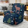 Christmas Tree Moose Pattern Print Recliner Cover-grizzshop