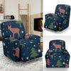 Christmas Tree Moose Pattern Print Recliner Cover-grizzshop